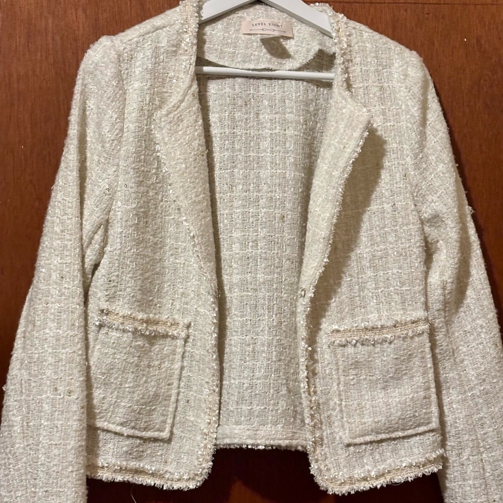 Cream Blazer Lightweight Suit Jacket